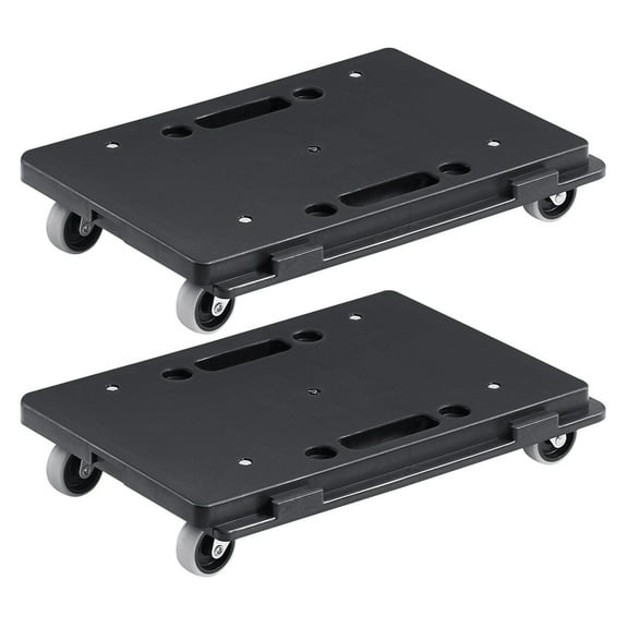 Dolly  500 lbs Capacity Each Count   Mover with Wheels  Portable Moving Rollers 4 Wheels Heavy Duty  Small Flat Dolly Cart with Interlocking for Heavy   2 Pack  Black