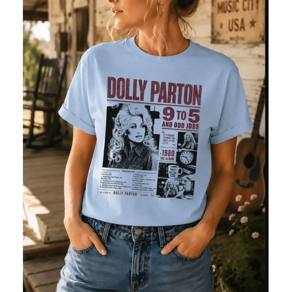 Dolly 9 to 5 and Odd Jobs Retro Country Music Graphic T-Shirt - Walmart.com