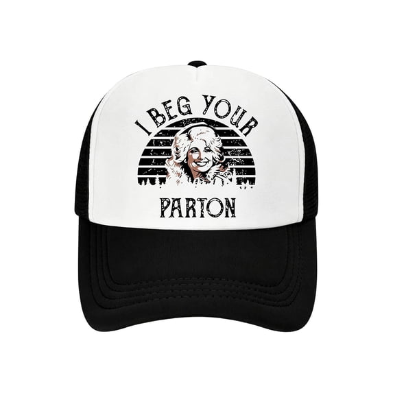 Dolly Adjustable Baseball Hat Trucker Hats, I Beg Your Parton Graphic Adjustable Snapback Mesh Hat Casual Outdoor Sun Hat for Men Women One Size