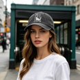 thumbnail image 1 of Dolly Baseball Hat Adjustable Trucker Baseball Cap Washed Denim Printed Baseball Cap For Men And Style Distressed Denim Hat With Curved Brim And Adjustable Strap One Size, 1 of 6