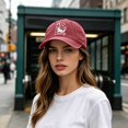 thumbnail image 1 of Dolly Baseball Hat Adjustable Trucker Baseball Cap Washed Denim Printed Baseball Cap For Men And Style Distressed Denim Hat With Curved Brim And Adjustable Strap One Size, 1 of 6