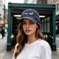 thumbnail image 1 of Dolly Baseball Hat Washed Denim Printed Baseball Cap Distressed Denim Hat With Curved Brim And Adjustable Strap One Size, 1 of 6