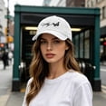 thumbnail image 1 of Dolly Baseball Hat Washed Denim Printed Baseball Cap Distressed Denim Hat With Curved Brim And Adjustable Strap One Size, 1 of 6