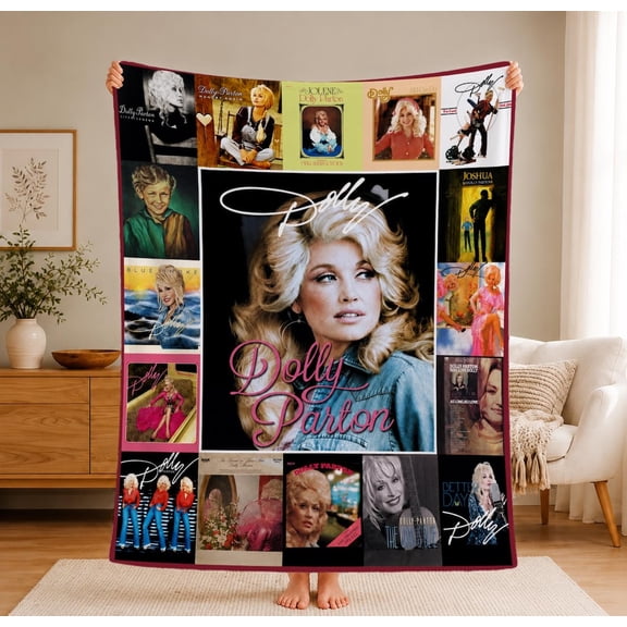 Dolly Blanket, Tribute Queen Of Country Music Throw Blanket, Dolly Memorial Flannel Blanket