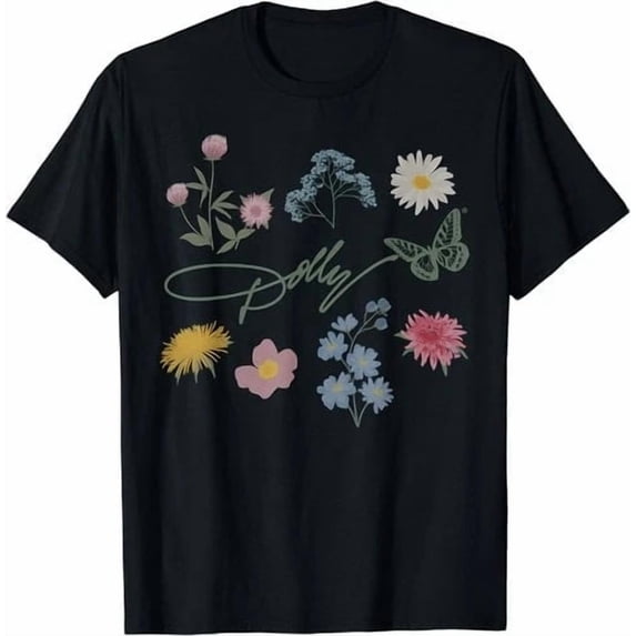 Dolly Butterfly Flower Signature Memorial Tribute T-Shirt