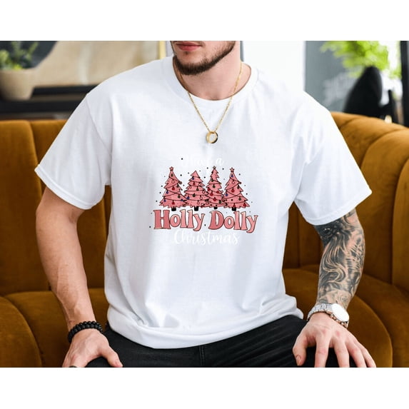 Dolly Cheer Retro Holiday Holly Dolly Festive Vibes Unisex T-Shirt, up to size 3XL.