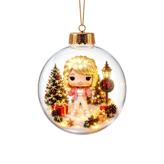 Dolly Christmas Tree Ornament Parton Pink Memorial Decorations Home Decor Christmas Tree Hanging Parton Country Music Theme Acrylic Figurine Holly Christmas Ornament