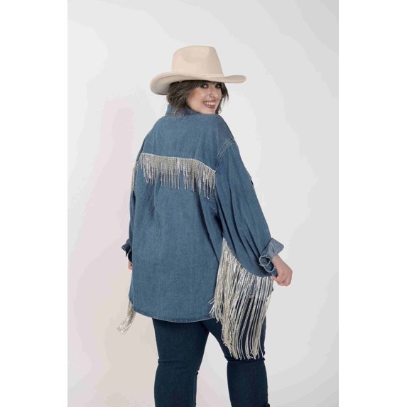 Dolly Collection Rhinestone Denim Shirt
