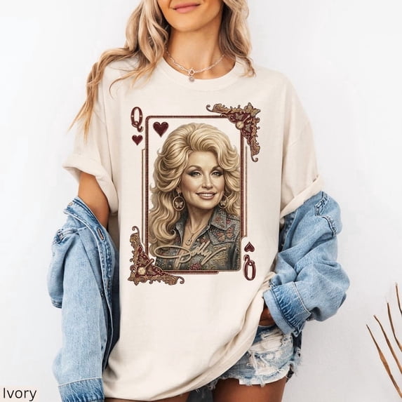 Dolly Country Queen Rhinestone Cowgirl Western Graphic T-Shirt