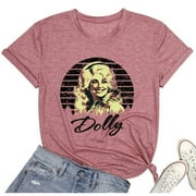 NDESTM Dolly Graphic T Shirt Women Casual Summer Short Sleeve Tops Band Music Lovers TV Show Tees