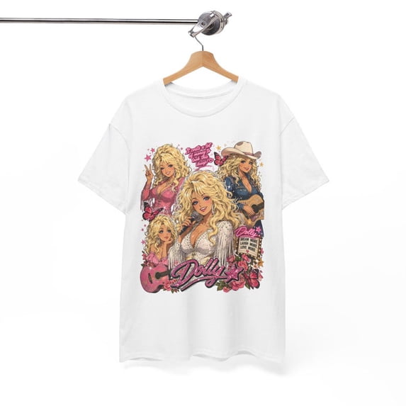 Dolly Inspired Shirt, Country Music Legend Tee, Retro Pink Cowgirl Graphic Tee, Rainbow Quote Shirt, Gift for Dolly Fans