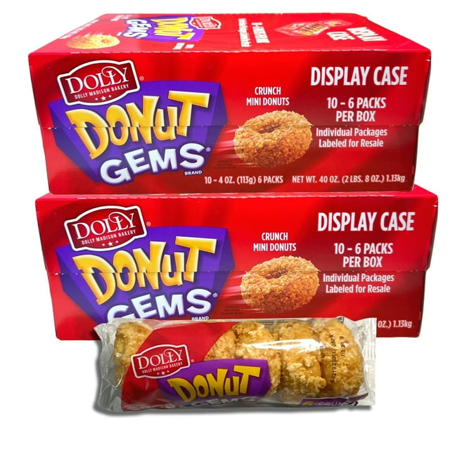 Dolly Madison Crunch Donut Gems Mini Donuts Bulk Value Pack