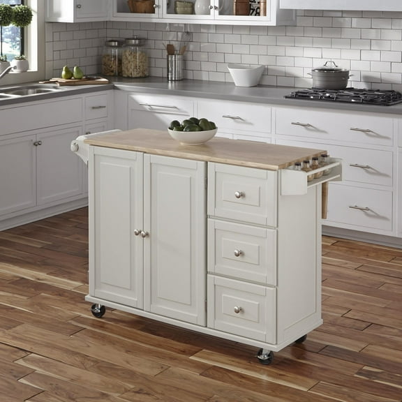 Dolly Madison Kitchen Cart with Wood Top by Homestyles