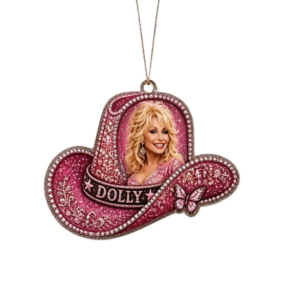 Dolly Memorial Acrylic Christmas Ornament Dolly Accessories Country Music Themed Xmas Decor Dolly Christmas Ornament for Tree Home Decor Dolly Gifts for Fans Souvenir
