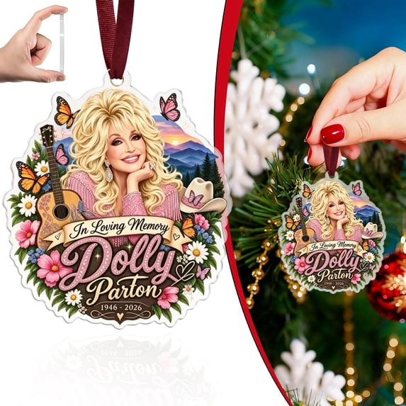 Dolly Memorial Parton Christmas Ornament Commemorative Hanging Tree Pendant for Home Office Shelf Decor Dolly Gifts for Women Festive Party Accessories