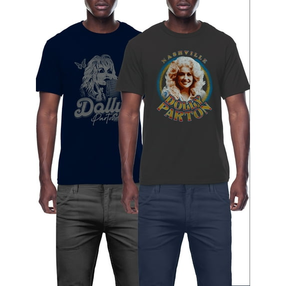 Dolly, Men's & Big Men's Graphic Tee Shirt, Dollywood Microphone, 2-Pack, Sizes S-3XL