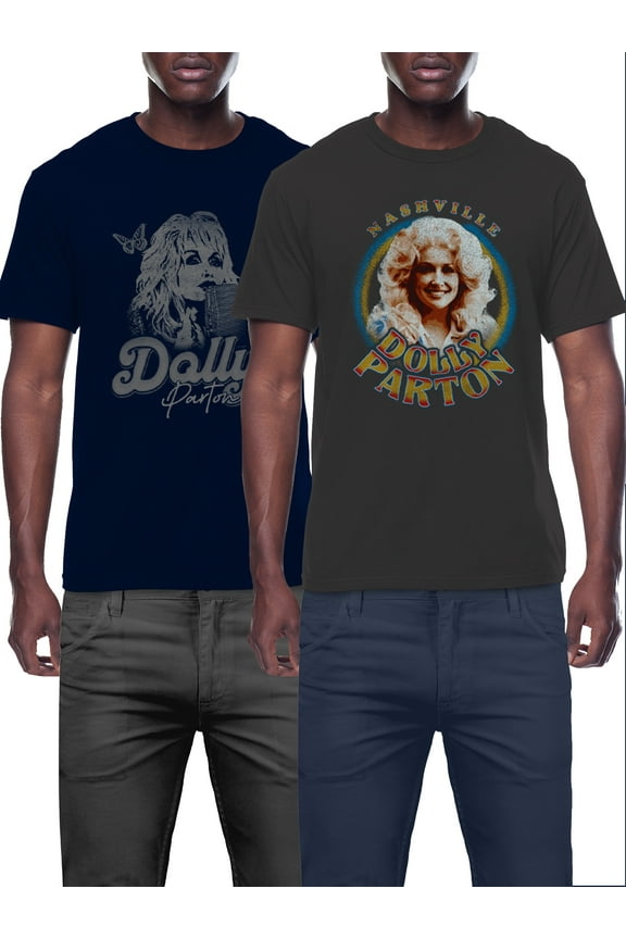 , Men's & Big Men's Graphic Tee Shirt, Dollywood Microphone, 2-Pack, Sizes S-3XL