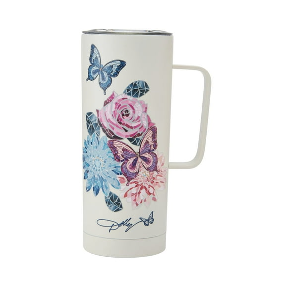 Dolly Parton 20 oz Double-Walled Stainless Steel Travel Mug Jewel Blue