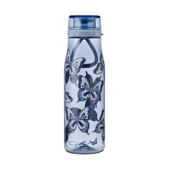 Dolly Parton 24 oz Tritan Water Bottle Blue Butterfly