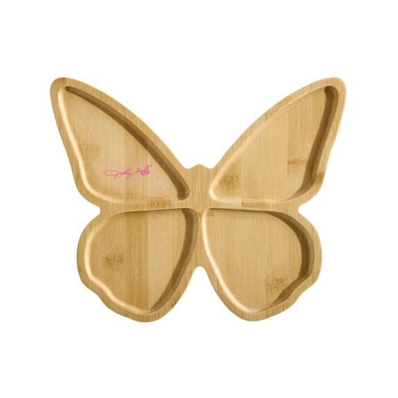 Dolly Parton Butterfly Shaped Cutting Board 11x9 inch Bamboo Charcuterie Board with 4 Pocket Sections