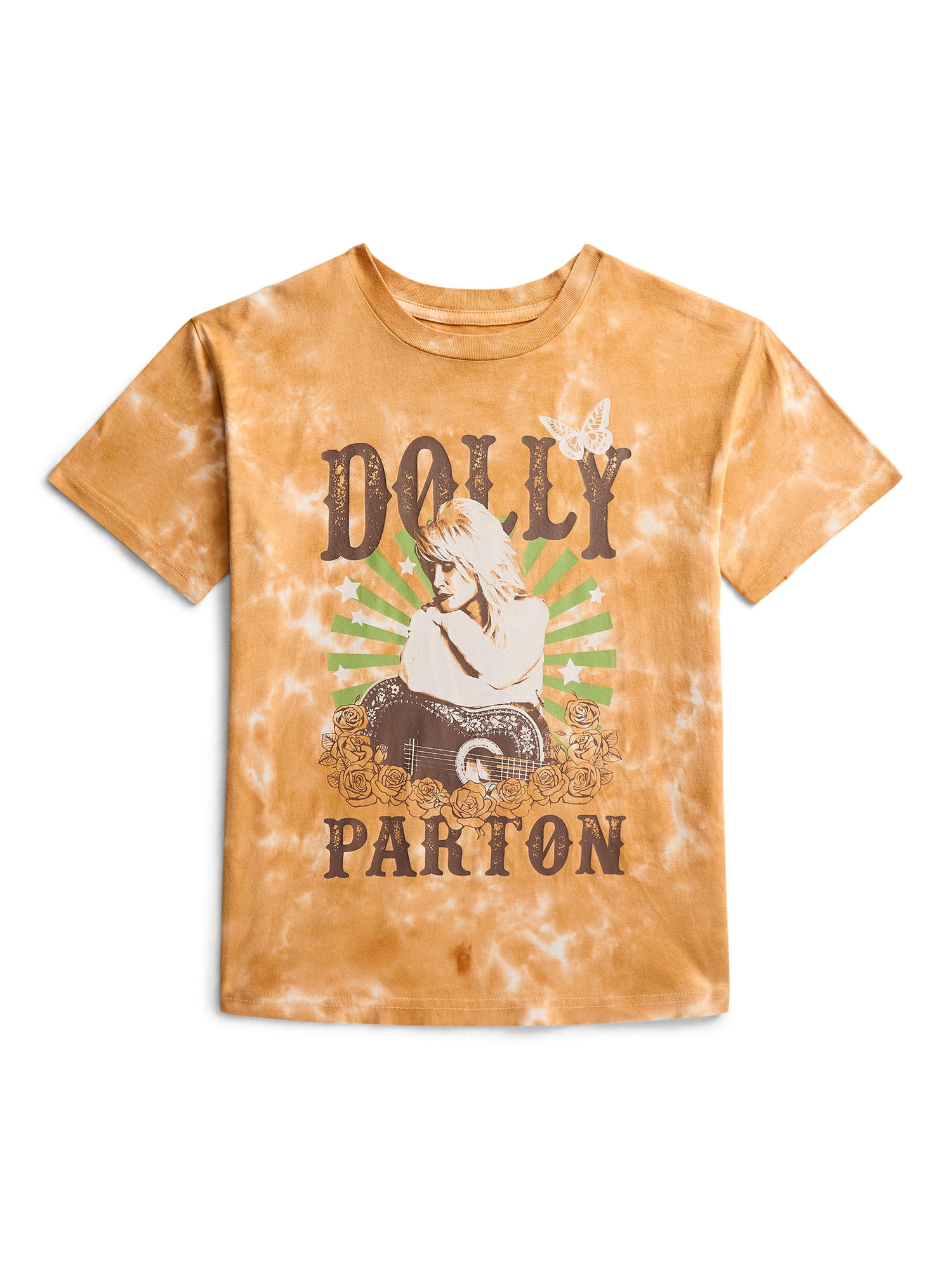 Dolly Parton Boys Tie Dye Graphic Tee with Short Sleeves, Sizes 4-18