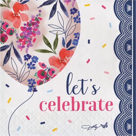 Dolly Parton Celebrate Floral Balloon Napkins, 48 ct