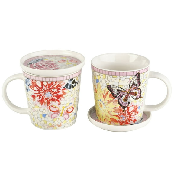 Dolly Parton Jeweled Mosaic 15oz Covered Mug with Lid Set of 2