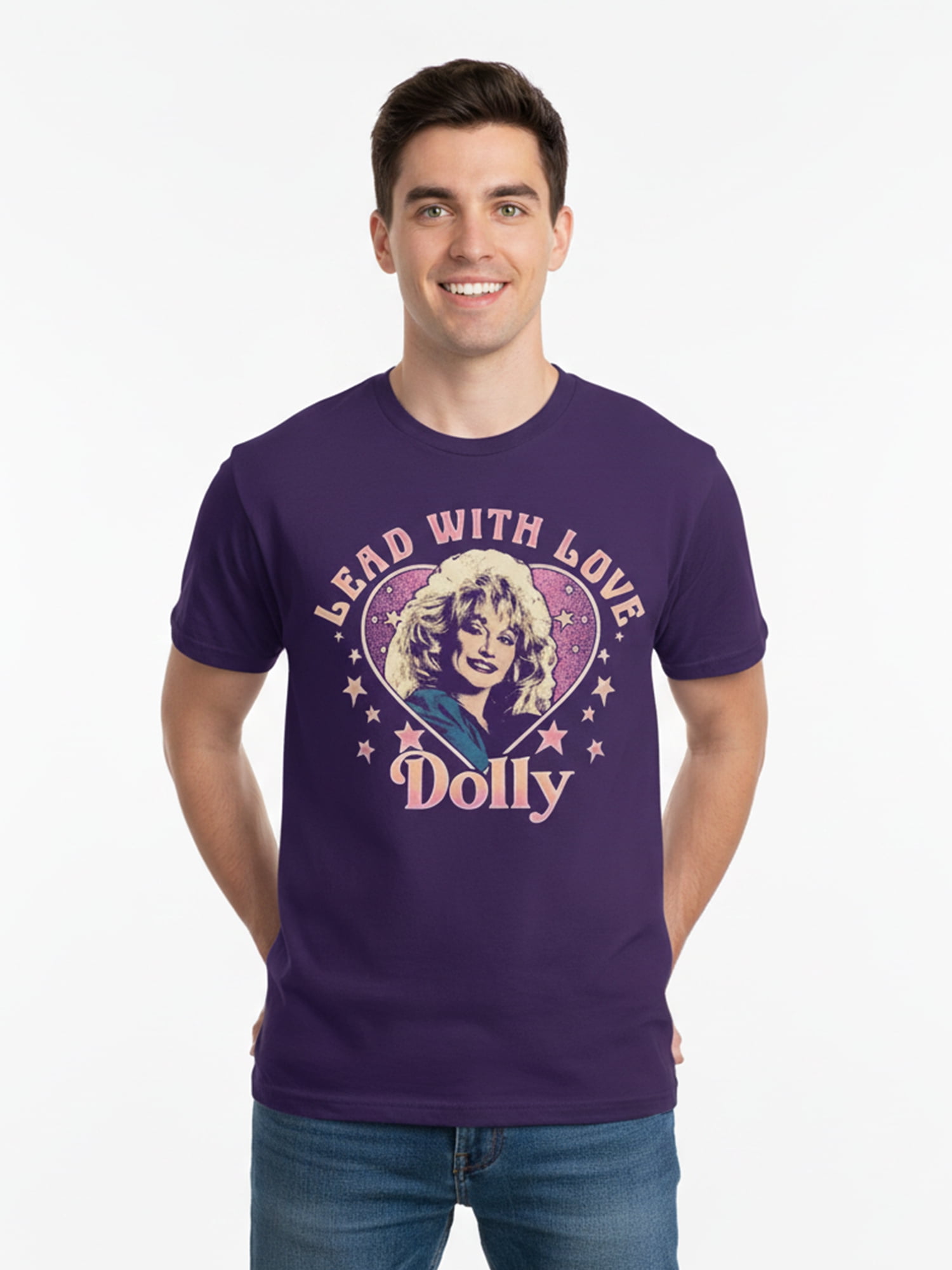 Dolly Parton, Men's & Big Men's Pride Graphic Tee, Lead With Love, Sizes S-3XL