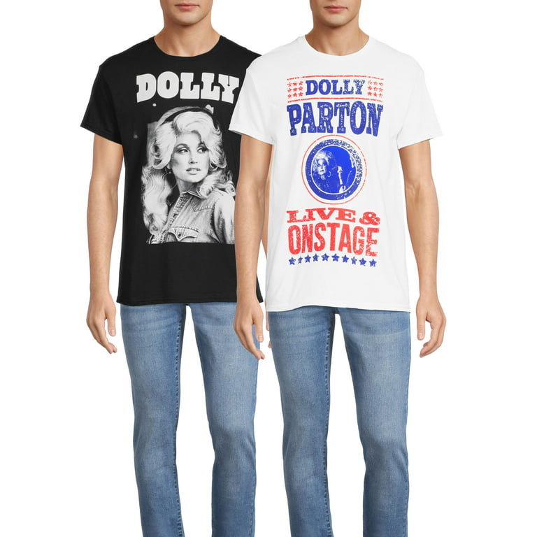 Dolly Parton Men's Dolly Live Graphic Tees, 2-Pack, Sizes S-3X