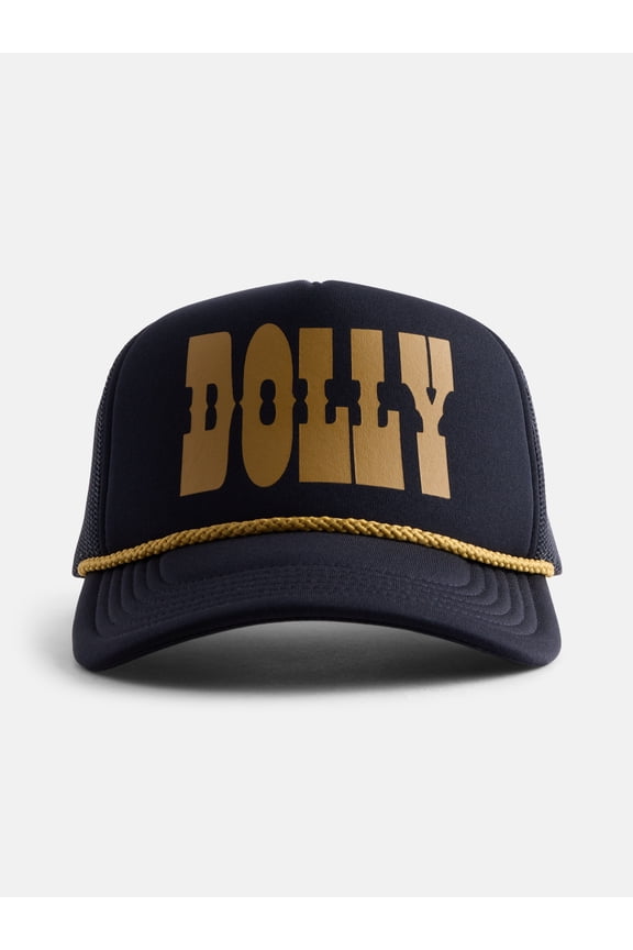 Men's Print Foam Trucker Cap, Black