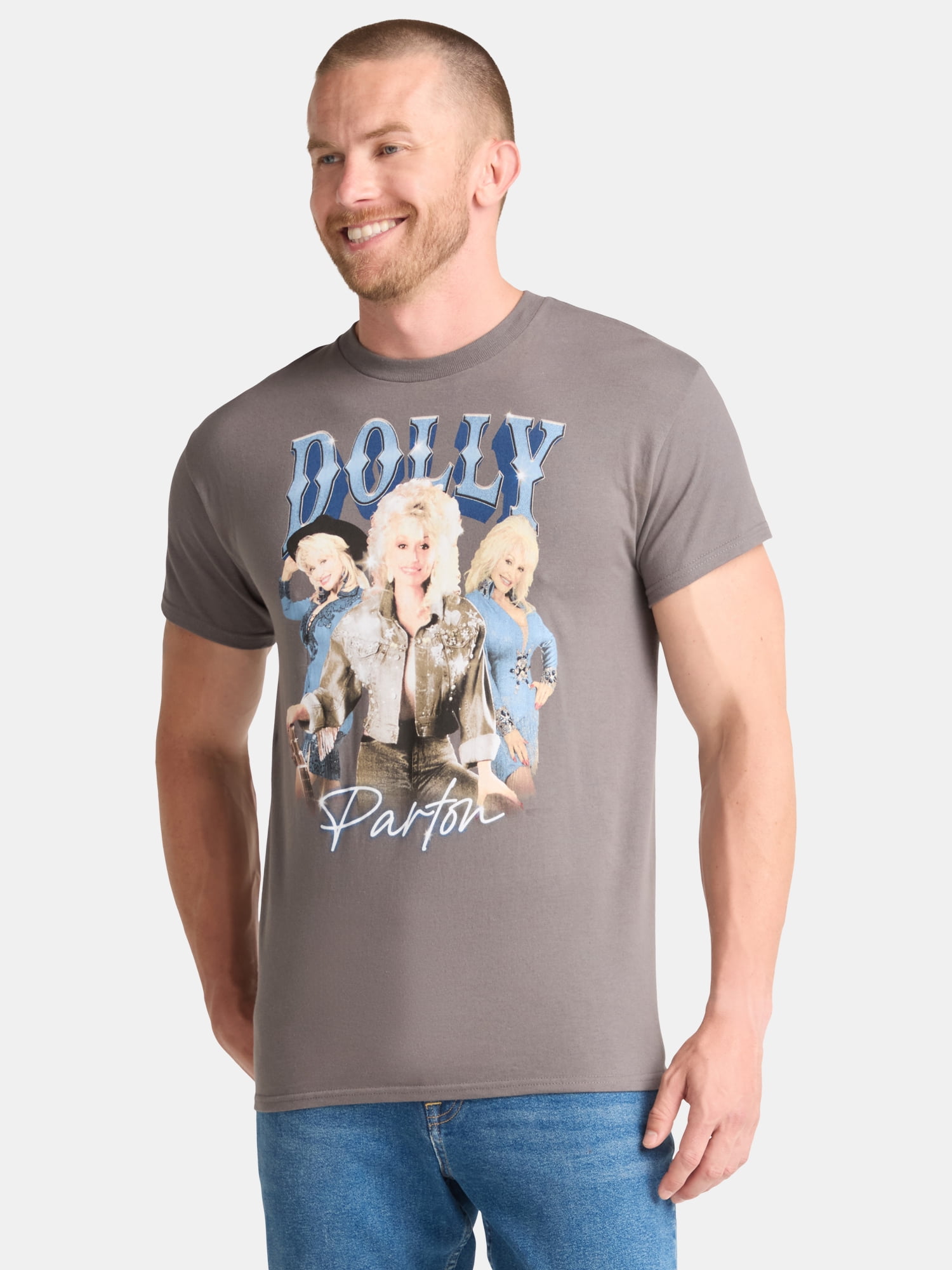 Dolly Parton Men's and Big Men's Cotton Graphic Tee, Sizes S-3XL