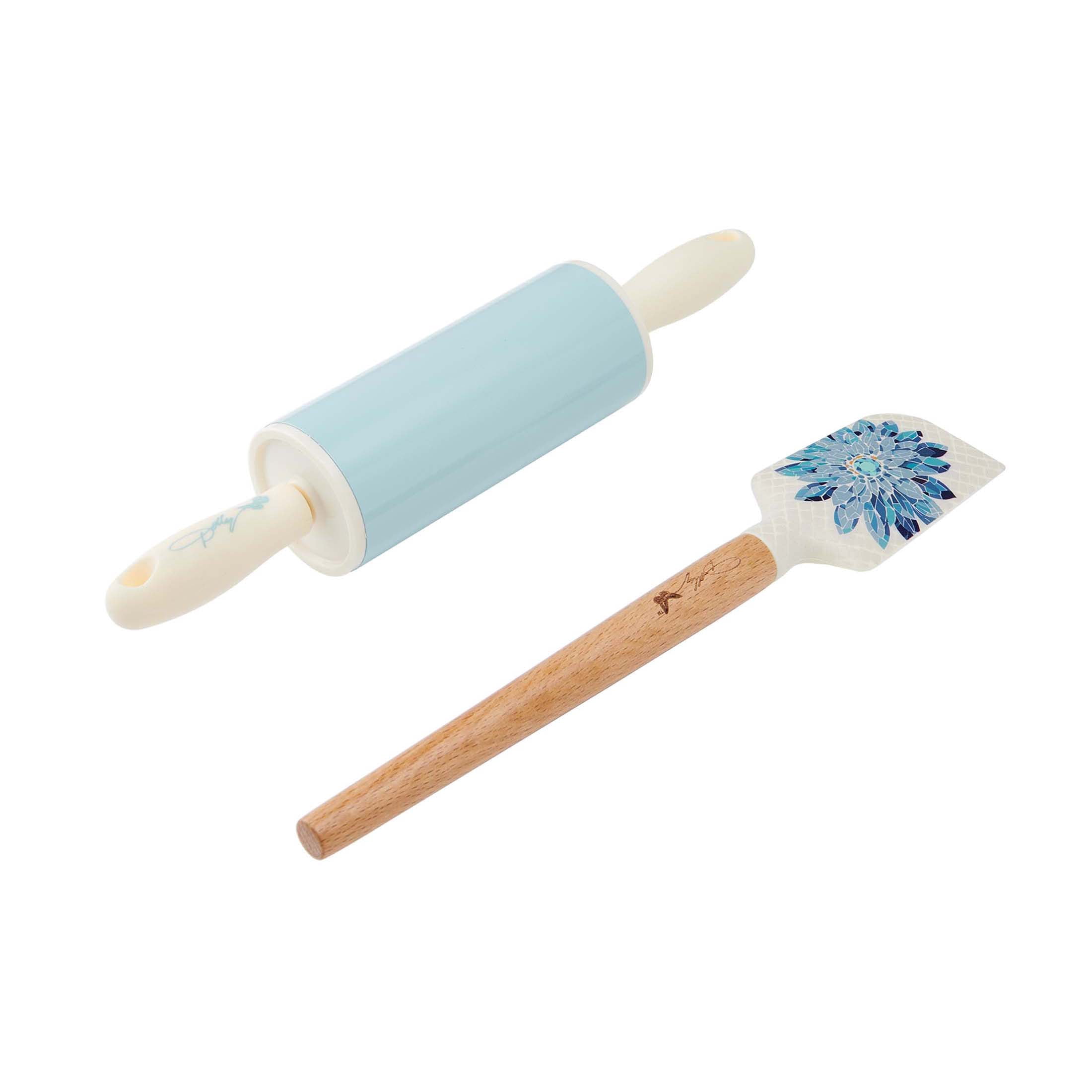 Dolly Parton Mini Spatula and Rolling Pin Set, Blue