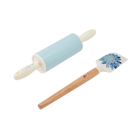 Dolly Parton Mini Spatula and Rolling Pin Set, Blue