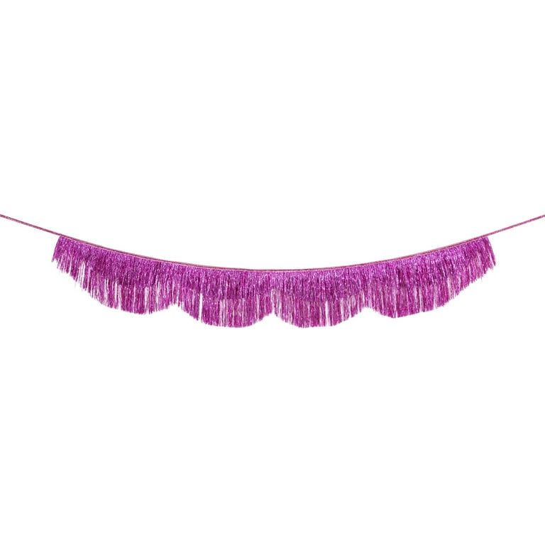 Tinsel Fringe Garland, Pink