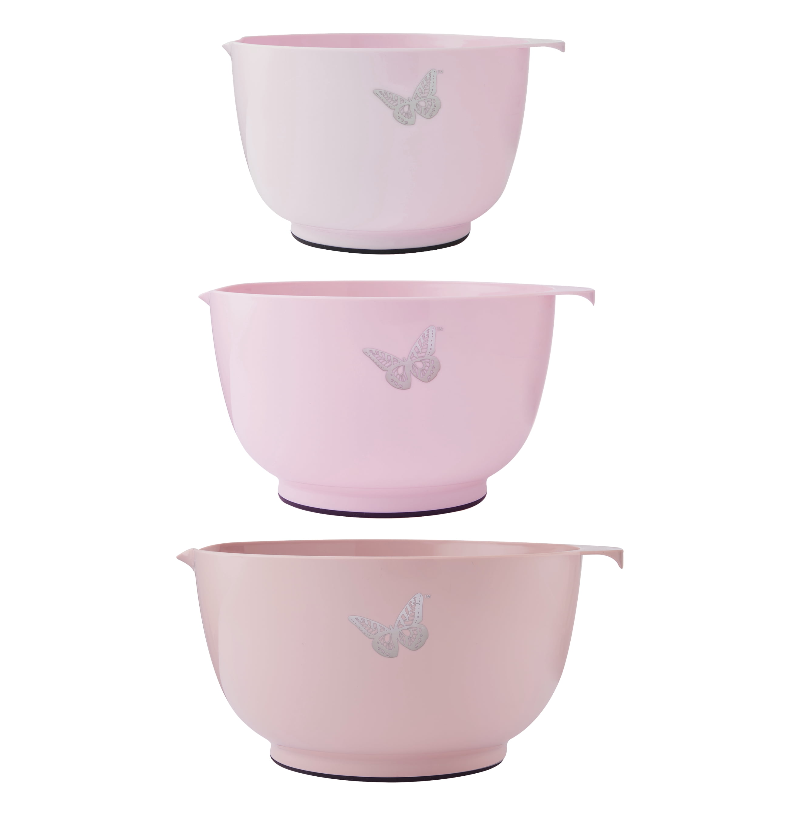 Dolly Parton Plastic Mixing Bowls with Mess-Free Spout, Blush