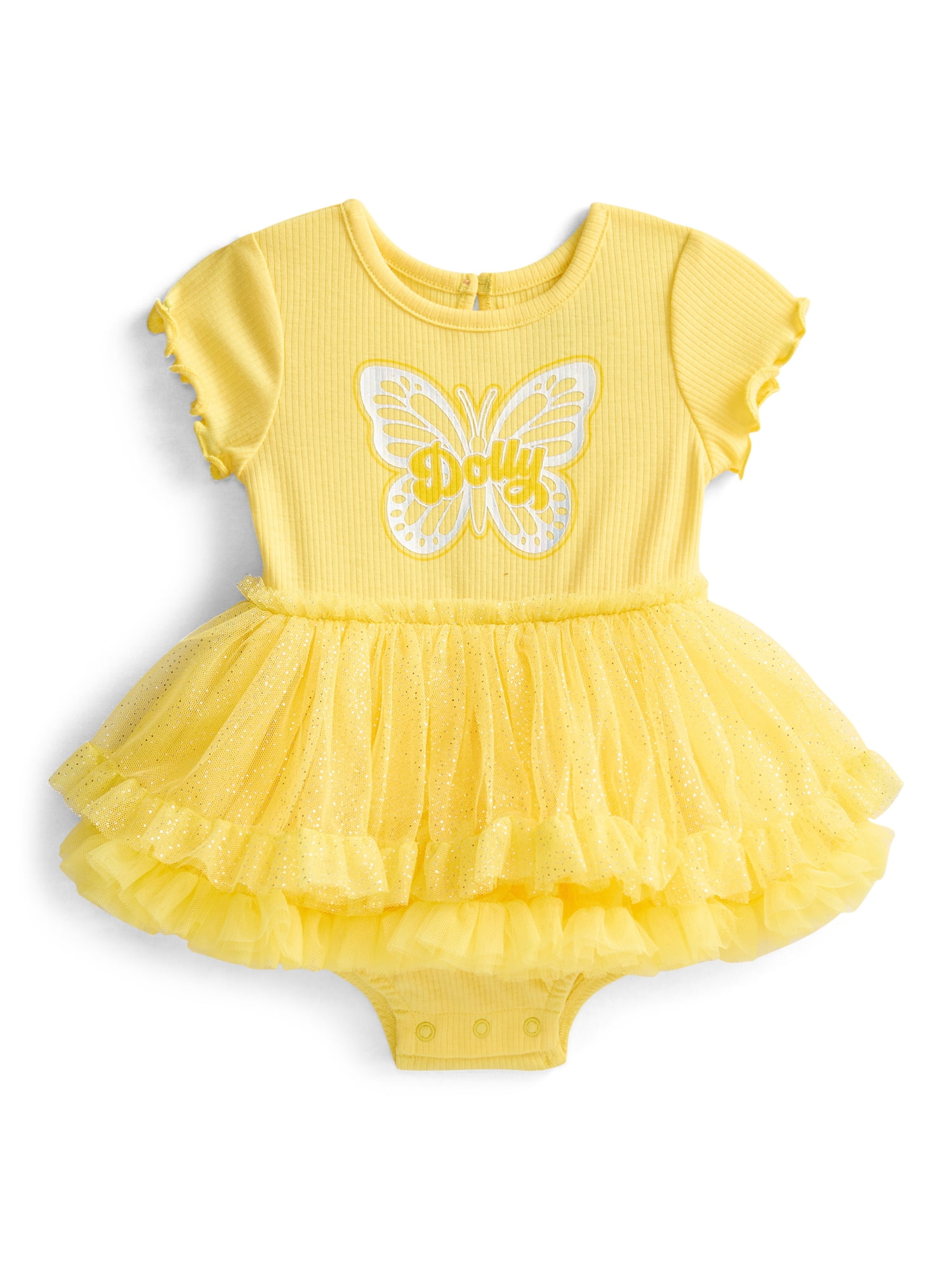 Dolly Parton Toddler Girls Graphic Tutu Dress with Short Sleeves, Sizes 12M-5T