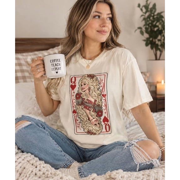 Dolly Queen of Hearts T-Shirt, Playing Card Portrait Tee