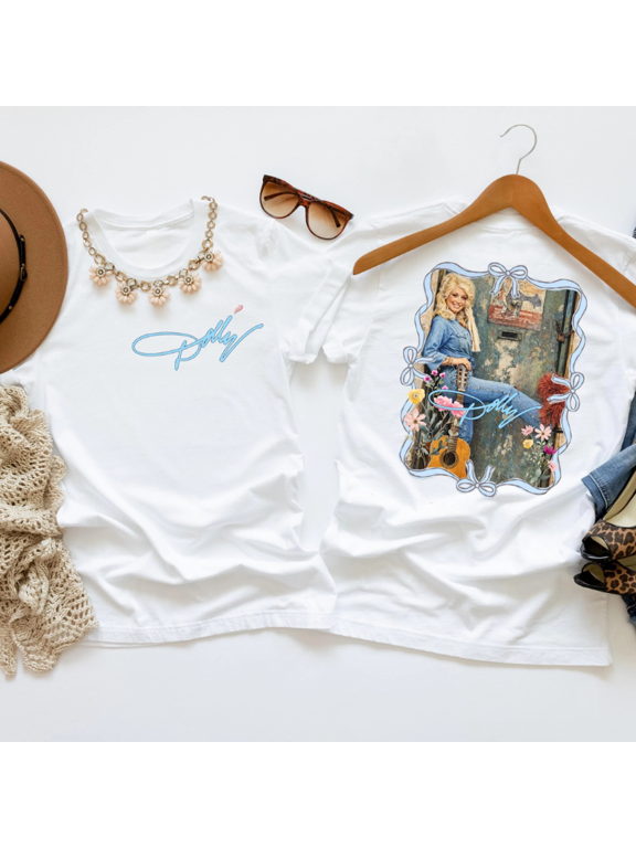 Dolly Shirt, Country Music Graphic Tee, Front and Back Print, Retro Nashville Western T-Shirt, Gift for Country Music Fans
