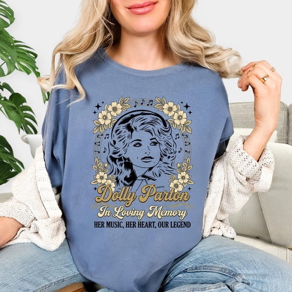 Dolly Shirt, In Loving Memory Dolly Shirts, Retro Floral Country Music Graphic Tee, Southern Legend Tribute Gift
