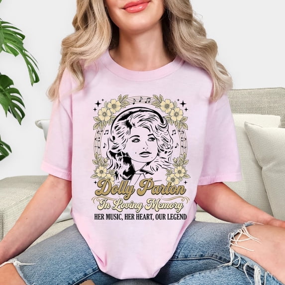 Dolly Shirt, In Loving Memory Dolly Shirts, Retro Floral Country Music Graphic Tee, Southern Legend Tribute Gift