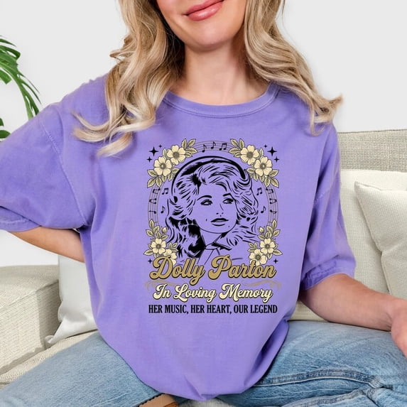 Dolly Shirt, In Loving Memory Dolly Shirts, Retro Floral Country Music Graphic Tee, Southern Legend Tribute Gift