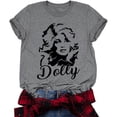 thumbnail image 1 of Dolly Shirt for Women Graphic Crewneck Tshirts Short Sleeve Loose Fit Tops Grey M, 1 of 2