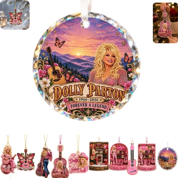 Dolly Themed Christmas Decoration, 2D Acrylic Glitter Powder Tree Pendant, Western Country Style Hanging Ornament for Christmas Tree & Home Display