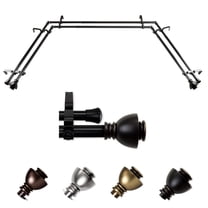 Dolly Triple Curtain Rod 13/16 inch dia. 48-84" - Black