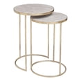 thumbnail image 1 of Dolly White Genuine Marble Top and Gold Base Nesting End Tables, 1 of 7