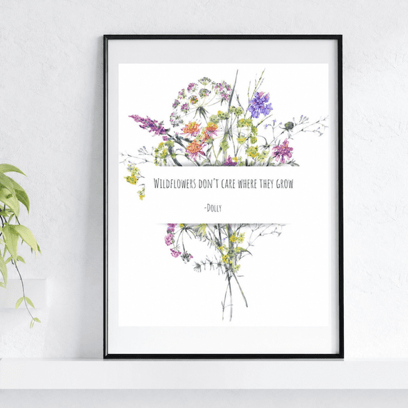 Dolly Wildflowers Inspirational Quote Country Music Wall Decor Poster ...