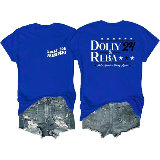 Dolly and Reba 2024 T-Shirt, Vintage Dolly Reba Make America Fancy Again T-Shirt