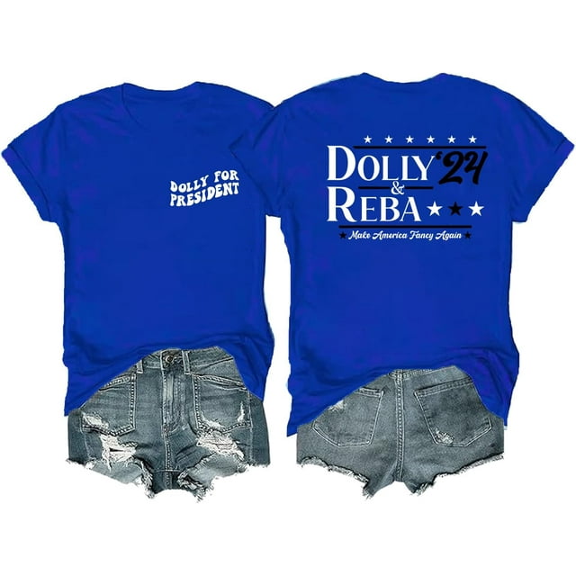 Dolly and Reba 2024 T-Shirt, Vintage Dolly Reba Make America Fancy Again T-Shirt