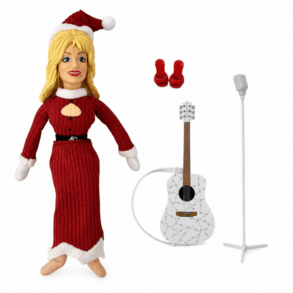 Dolly on the Holly Plush Doll - Holiday Dolly Parton Mantel Collectible Doll