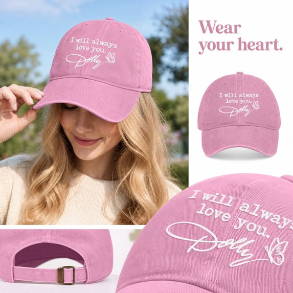 Dollys 1946-2026 Memorial Baseball Hat, Dollys Butterfly Adjustable Cap for Men Women, Washed Distressed Outdoor Collection Hat